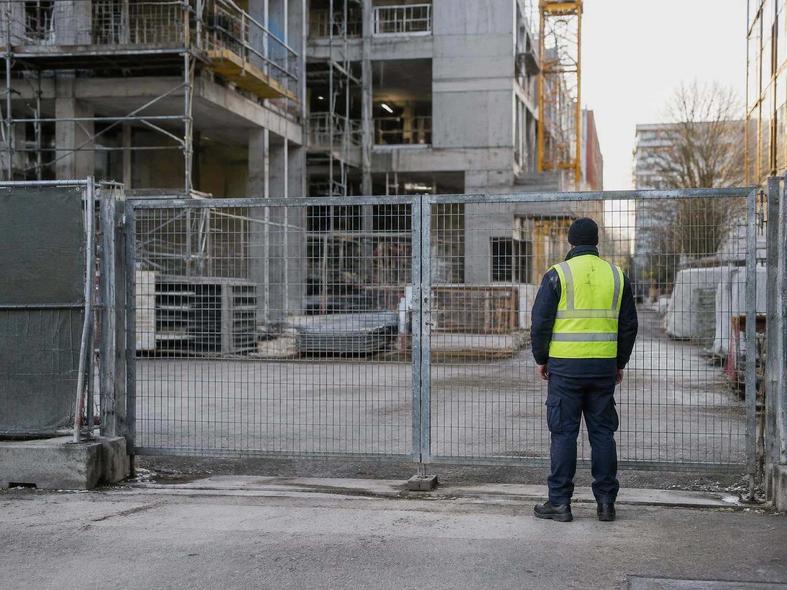 Symbolbild: Baustelle mit Gerüst und Kran.